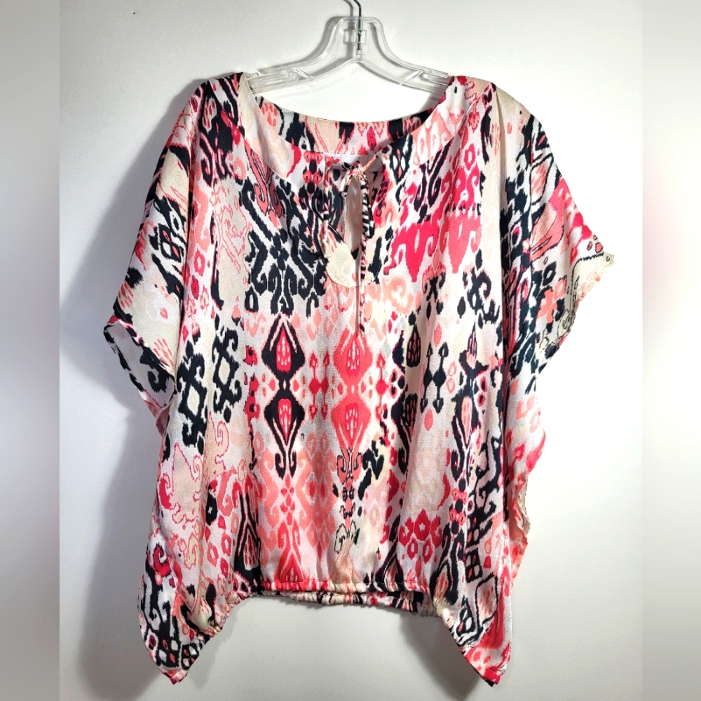 New York & Co silky poncho style blouse women's XL  #2429